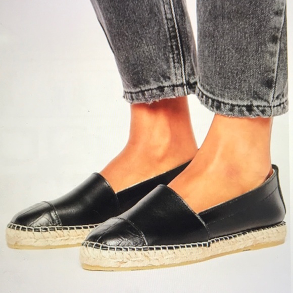 black slip on espadrilles